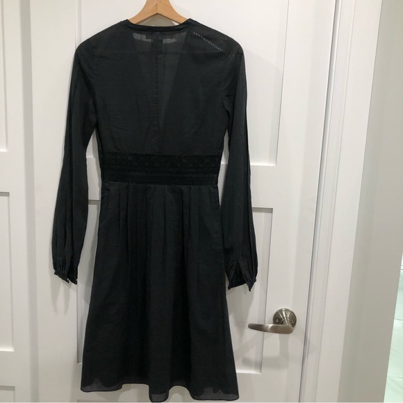 Catherine Malandrino black mid calf long dress. Size 0. Made in China.100 cotton - Picture 2 of 11